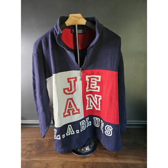 L.A. Blues Jeans Color Block Quarterzip Pullover Sweater 18/20 W Shirt - Picture 1 of 3